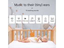 Primerox máquina de Sono Portátil para Bebê com Ruído Branco Luz Noturna Estrela 7 Cores Bateria Recarregável