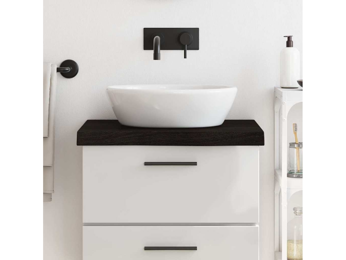 Vidaxl Bancada P/ Wc 60x60x(2-6)cm Madeira Tratada Maciça Castanho