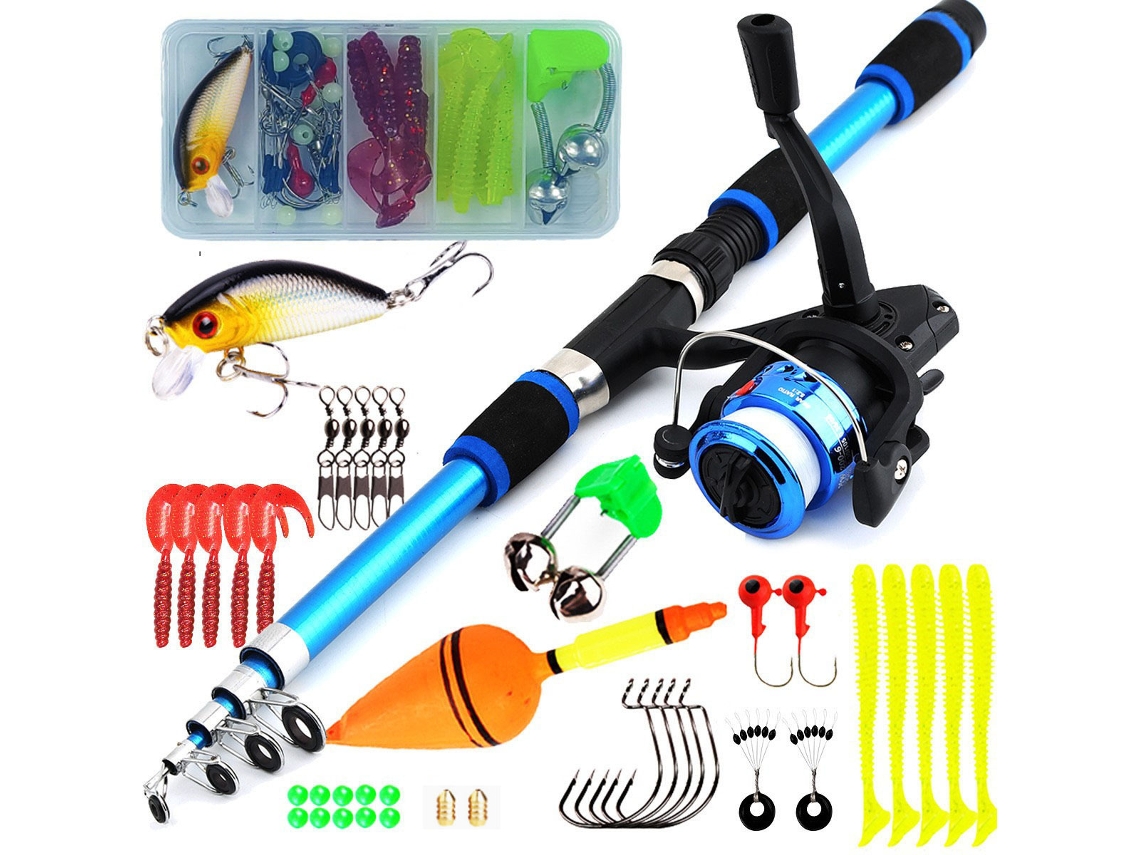 Conjunto De Pesca Infantil – Cana Telescópica 1,8 M Com Acessórios – Seguro Para Crianças