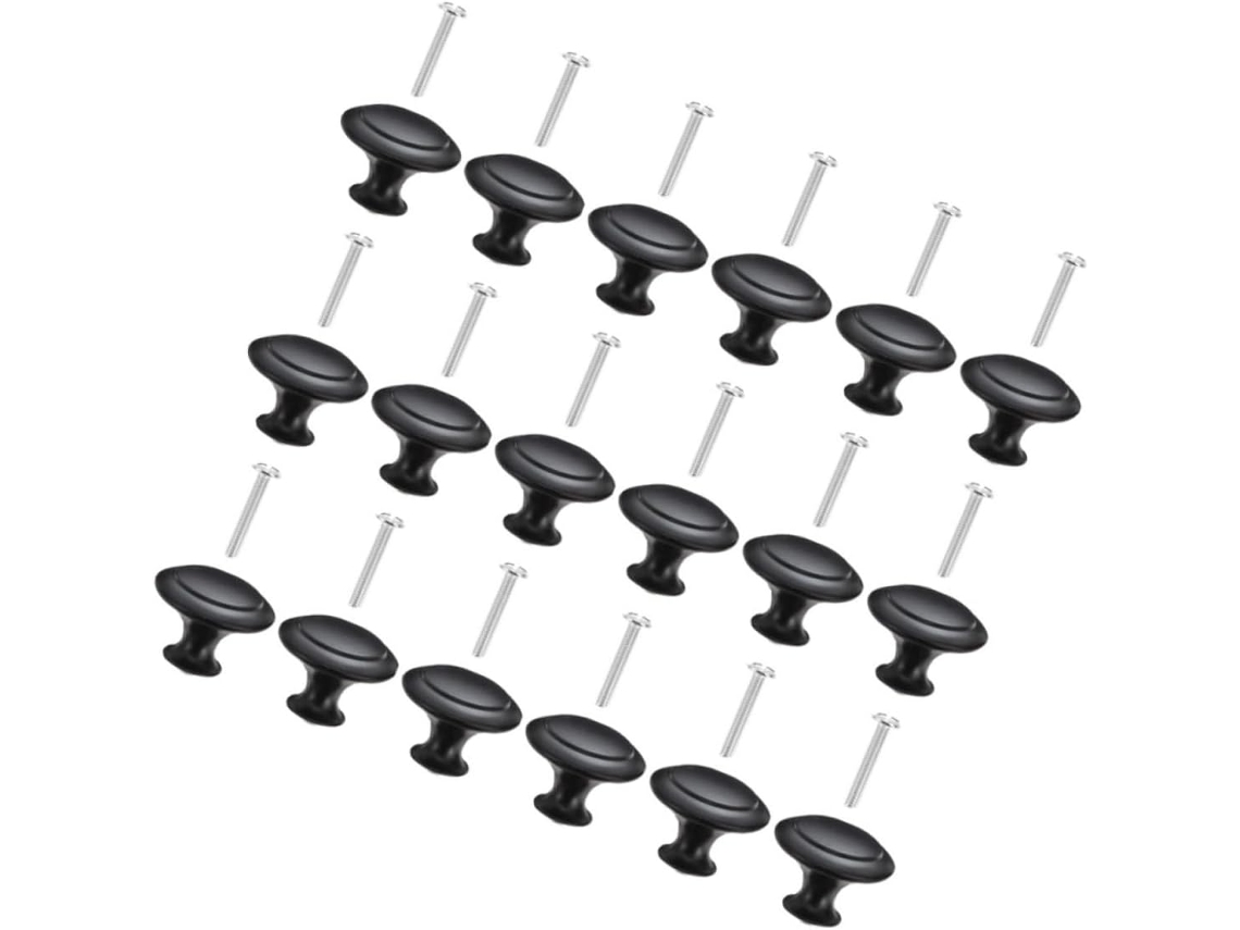 Conjunto De 18 Puxadores Pretos Para Portas, Móveis, Cômodas E Armários