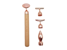 Massageador Facial 4 em 1 com Rolos de Madeira para o Rosto, Braços, Olhos e Nariz Ferramenta Cuidados a Pele GOKOCO