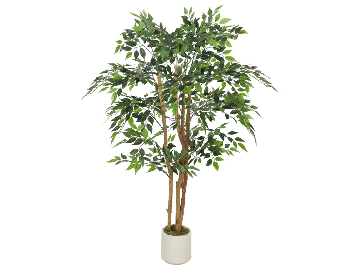 Ficus Artificial De 150 Cm Planta Artificial Com 1116 Folhas E Vaso Planta Artificial Decorativa Para Interior Verde