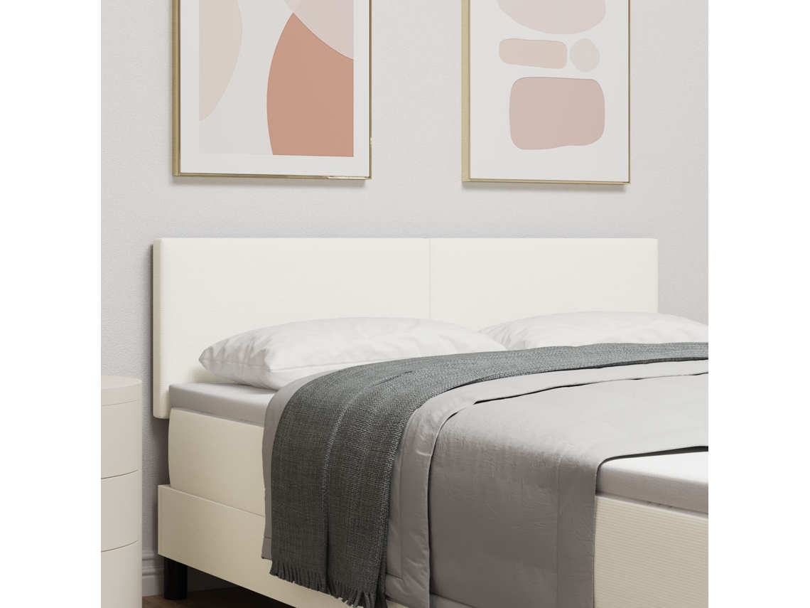 Cabeceira Design Simples Creme 160 Cm Tecido De Veludo Cotelê Lovely Home