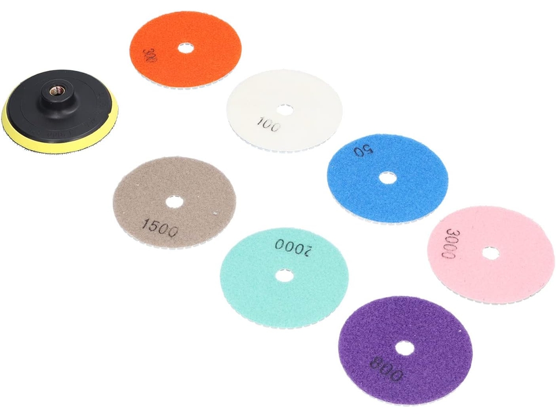 Kit De Polimento Com 7 Discos Diamantados Alta Qualidade Para Uso A