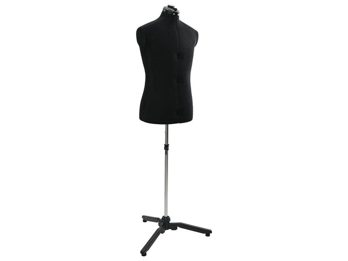 Vidaxl Manequim Ajustável Masculino Preto 37.5 45.5 Polegadas Tecido
