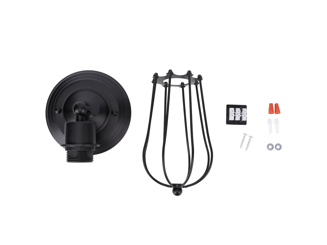Arandela de Parede Estilo Retrô 85 240v E26/e27 para Banheiro e Corredor, Preta. CHABERLU