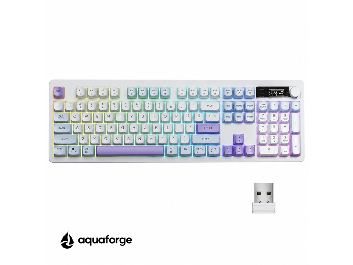 Teclado Tri-modo Bluetooth Rgb 104 Teclas Pbt
