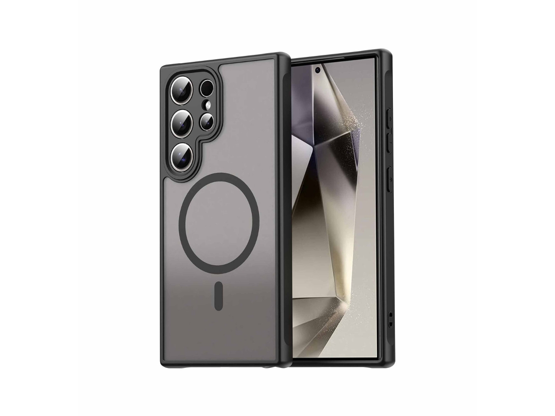 Capa Tumundosmartphone Magnética Para Samsung Galaxy S25 Ultra 5g Com Borda Preta E Proteção Para A Câmera