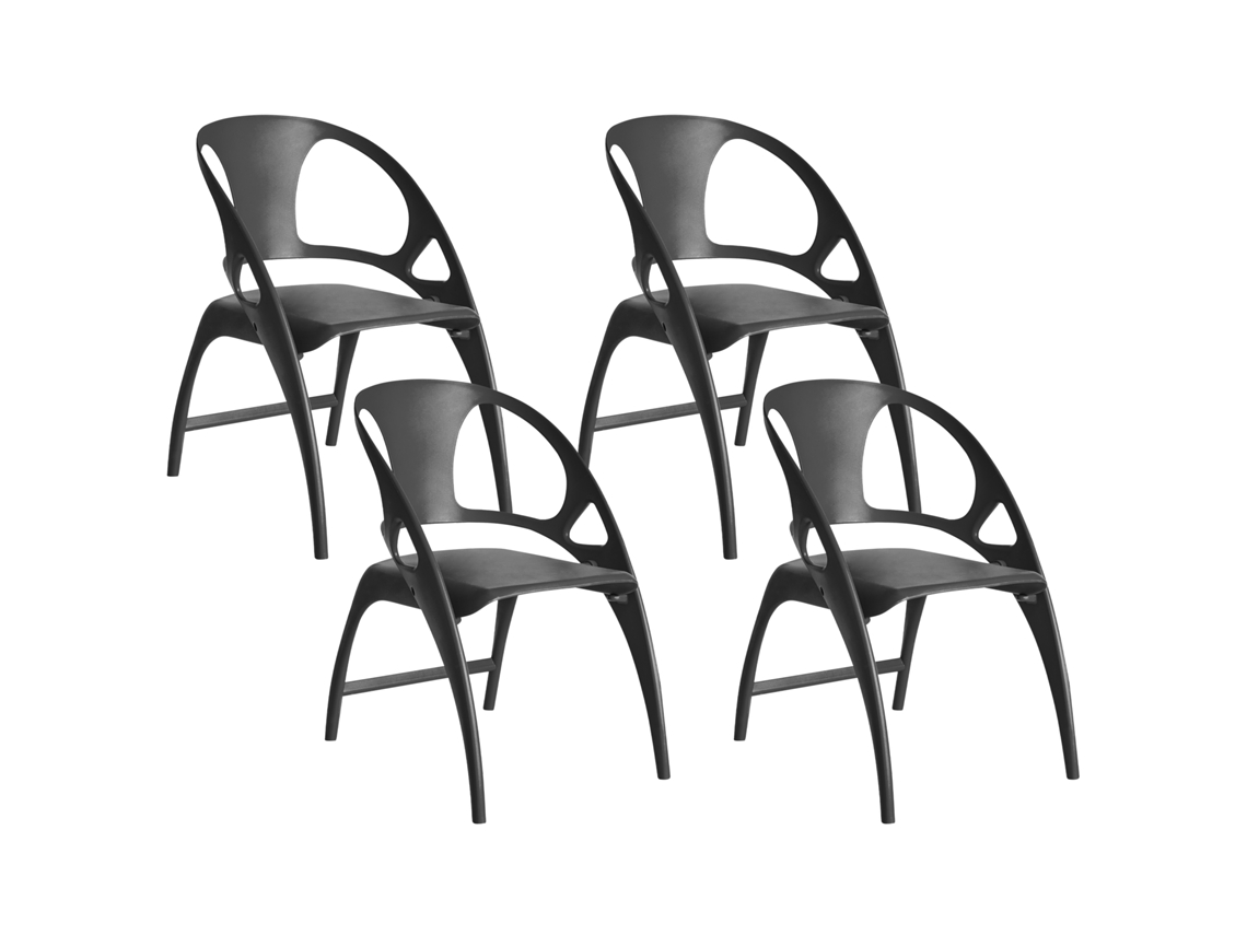Sillas Plegables Para Interior Y Exterior Beliani Nemi De Polipropileno Negro 59x53x80
