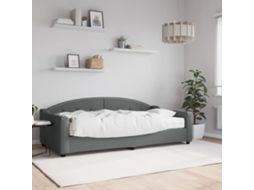Sofá cama con colchón 100x200 cm, tela gris oscuro