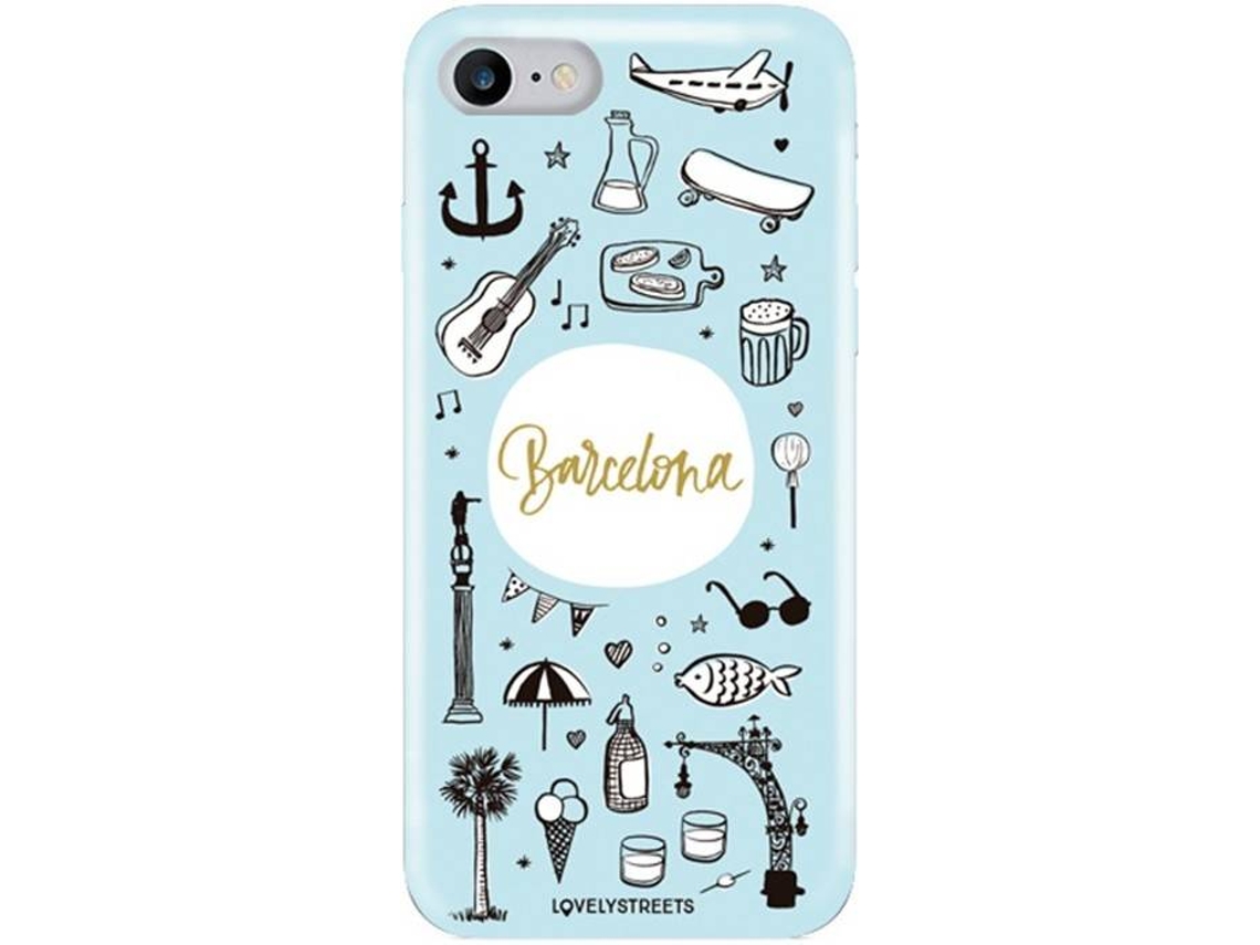 Capa iPhone 6, 6s, 7, 8 LOVELY STREETS Viagem Barcelona Multicor