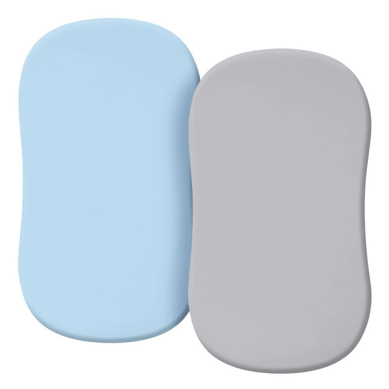 Jogo de Lençóis para Ninho de Bebé CHRUI 0 24 Meses Microfiber Elástico Lavável 2 Unid 81x43cm (azul Céu Cinza)