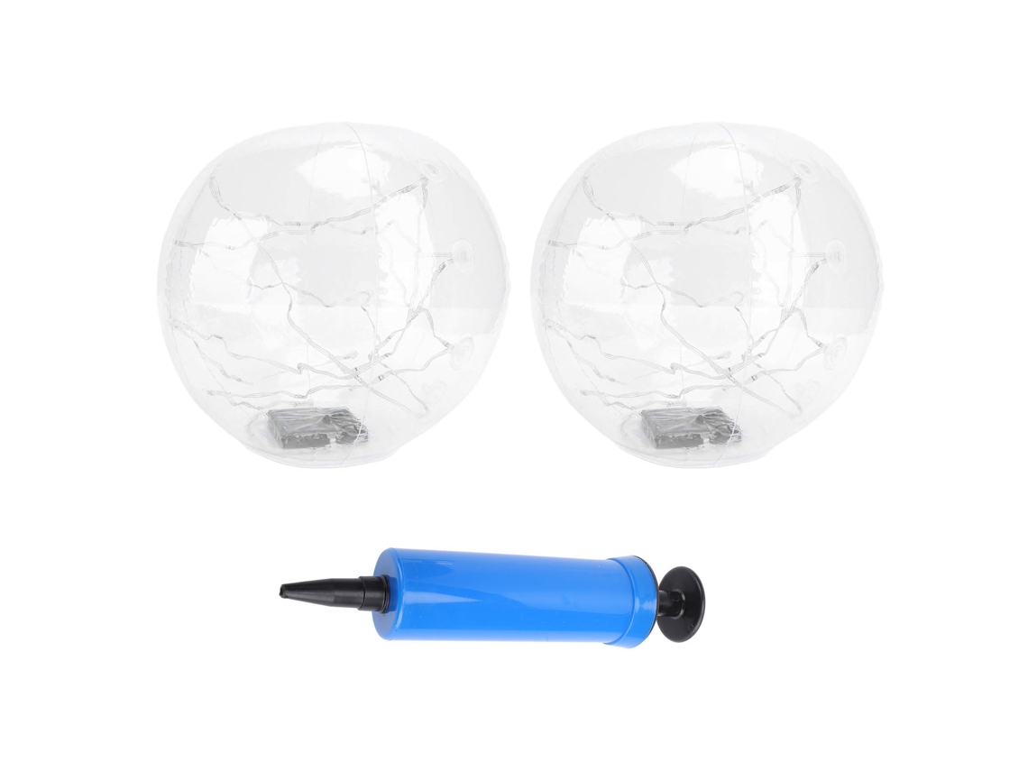 2pcs Luzes Flutuantes Solares para Piscina Ip68 Bola Inflável 13.78in | S/MARCA