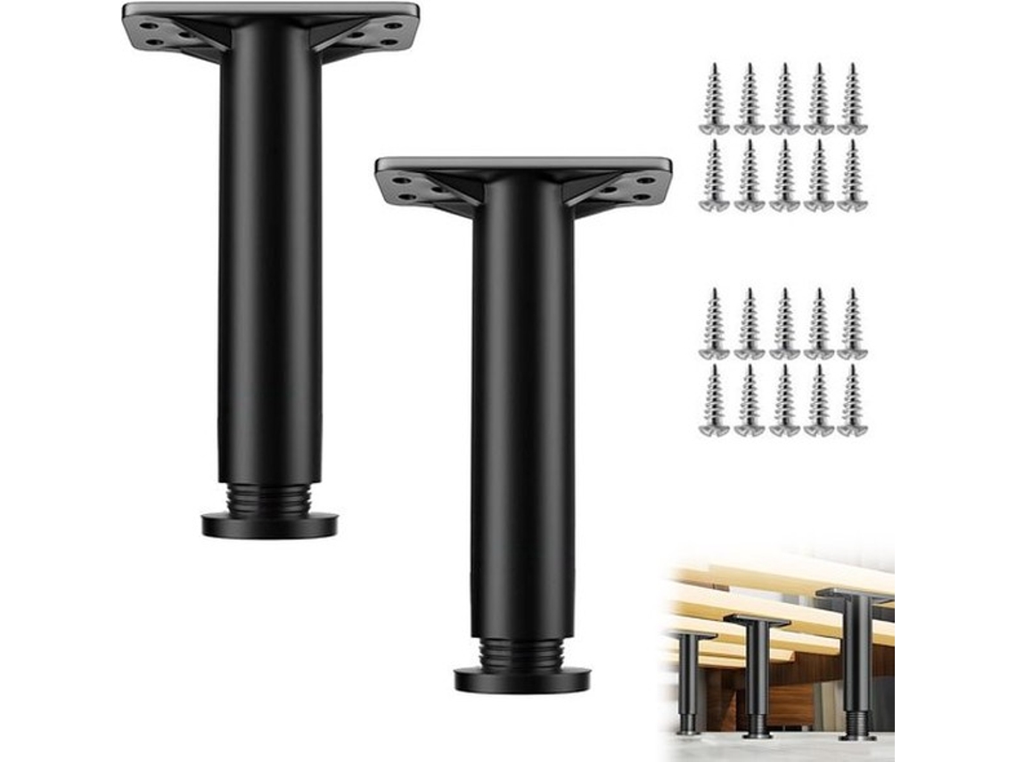 Potes De Mesa - Potes De Mesa Ajustáveis - Design Único - Preto - Apropriado Para Armários De Cozinha - 2 Unidades, 13-22 Cm