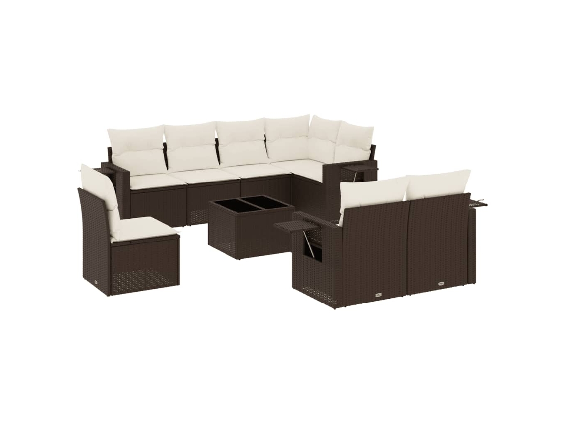 Garden Sofa Set, Garden Sofa Sets Vidaxl Marrom Rattan / Vime (n/a)