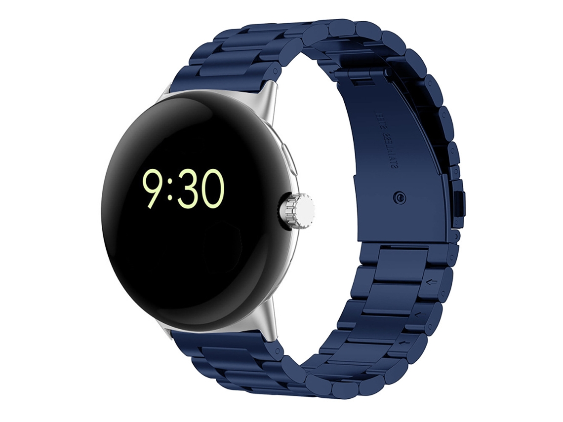 Pulseira para Google Pixel Watch 1/2, resistente e em aço inoxidável, 41 mm (azul) czhmart