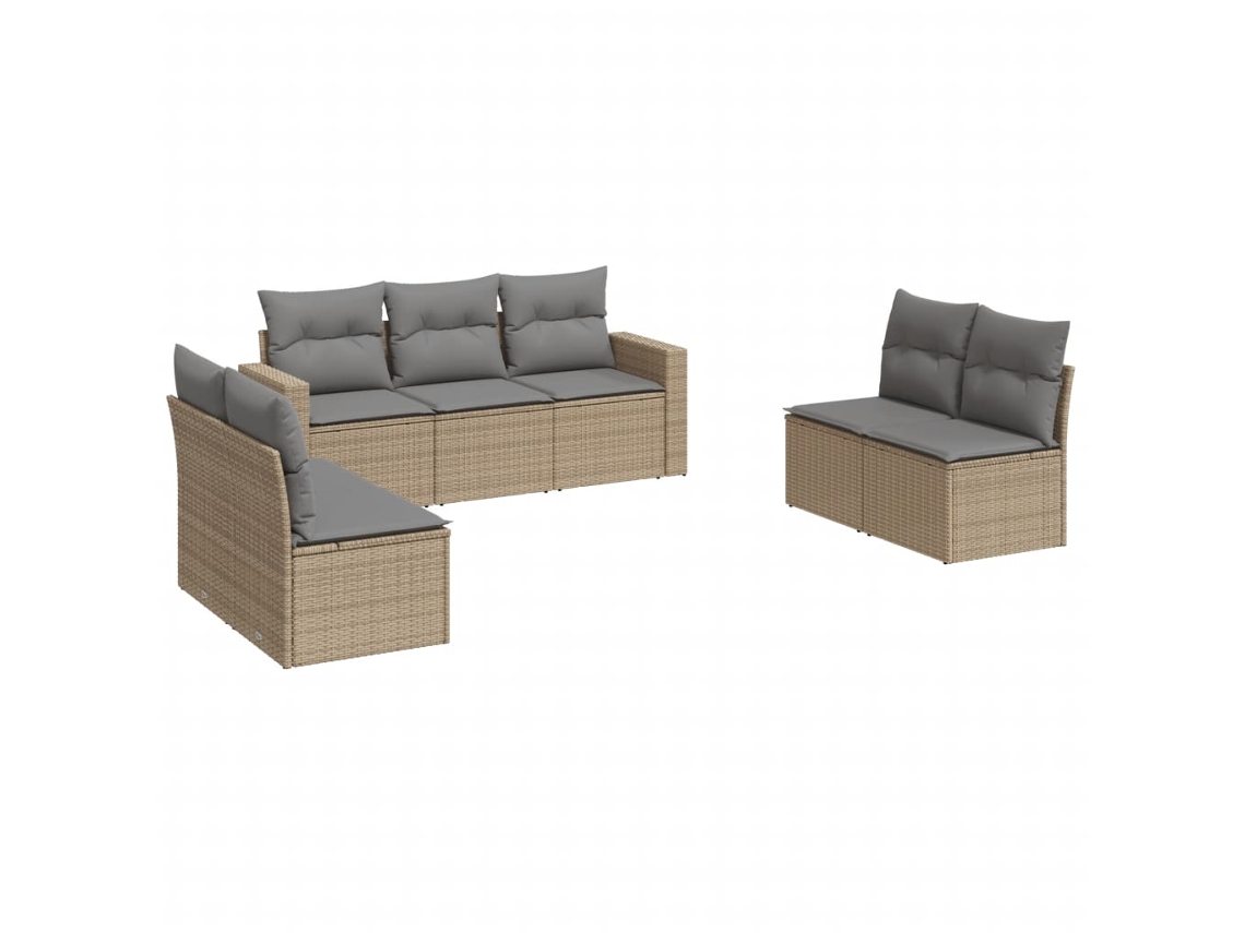 Garden Sofa Set, Garden Sofa Sets Vidaxl Bege Rattan / Vime (n/a)
