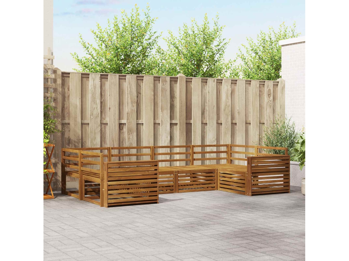 Vidaxl Conjunto De Sofás Para Exterior 6 Pcs Natural