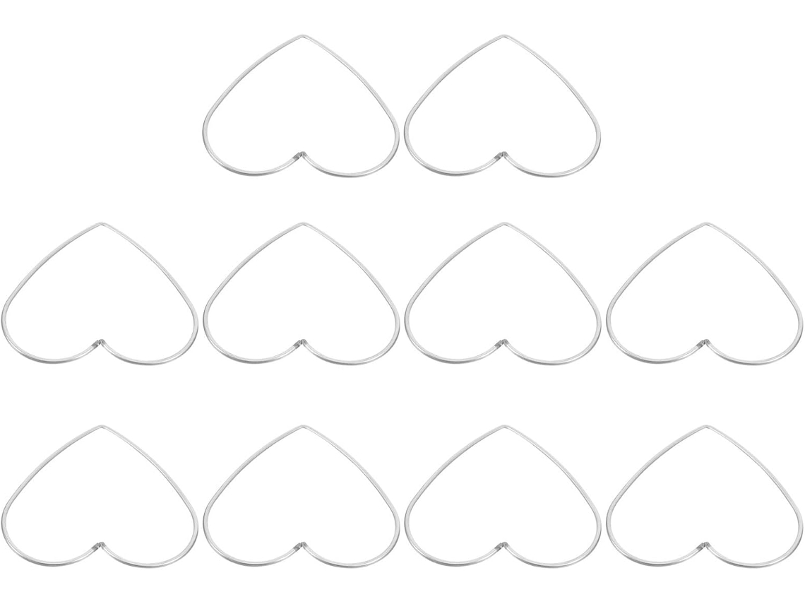 Conjunto De 10 Aros De Metal Em Formato De Coração Para Macramê, 2,8 Mm