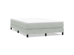 Box Cama de Molas Cinzento Claro Sem Colchão em Veludo MAISON EXCLUSIVE (160x210 cm)