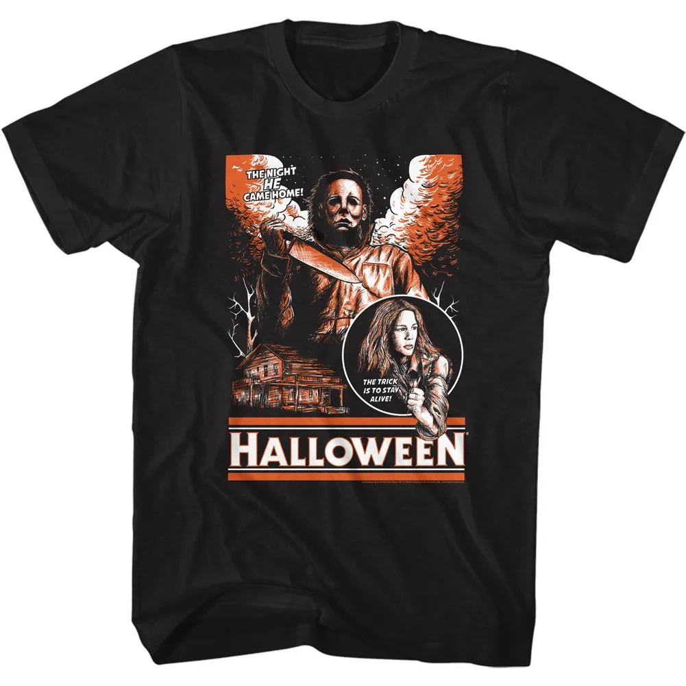 Rockinstone Halloween Sketchy And Orange Black Adult T-shirt Size:m