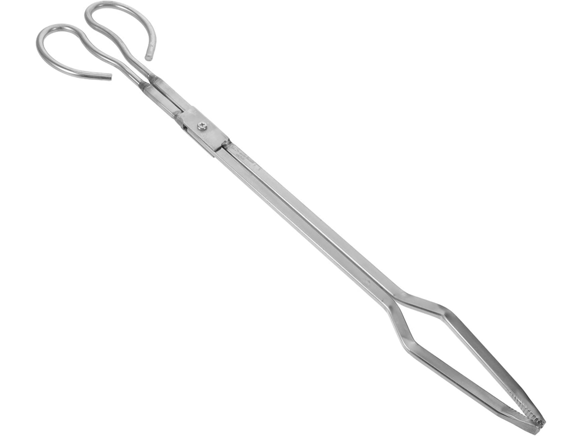 Pinça Para Lenha Em Aço Inoxidável Lareiras E Braseiros, Acessório Resistente, Cabo Ergonômico E Fácil De Limpar Para