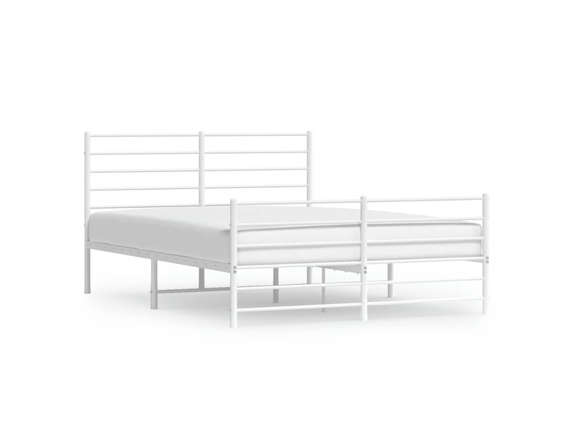 Estrutura de Cama com Cabeceira e Pés Metal Branco MAISON EXCLUSIVE 120x190 cm