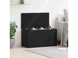 Vidaxl Caixa De Armazenamento Carvalho Preto 84 X 42 X 46 Cm