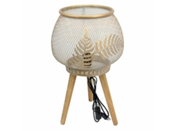 Candeeiro de mesa DKD Home Decor em metal dourado e madeira (33 x 33 x 51 cm)