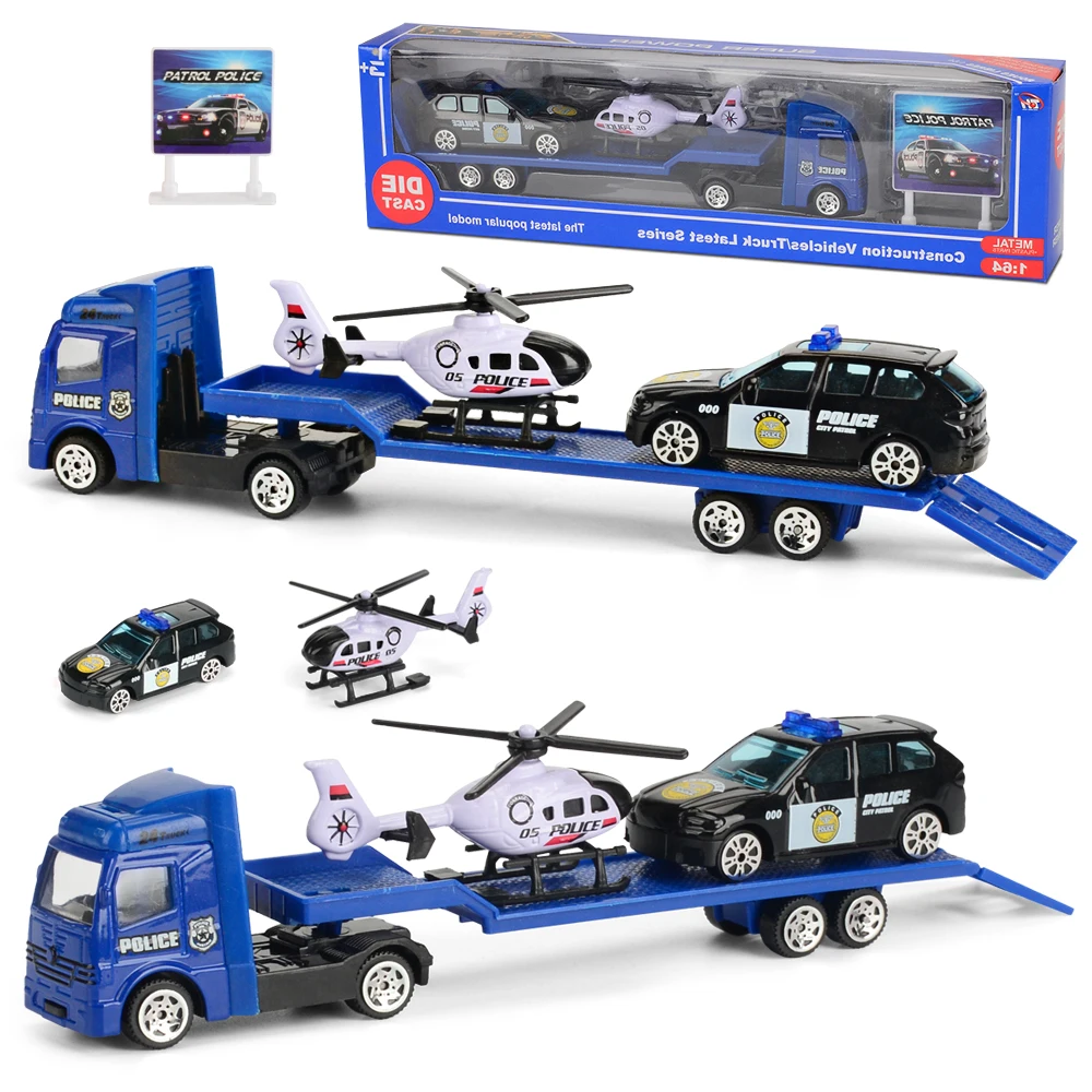 (azul) Liga Reboque De Plástico, Carro De Engenharia, Brinquedos Educativos, Helicóptero, Presente Para Crianças