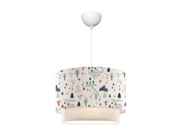 Candeeiro Pendente para Crianças Lurgan 1Xe27 20 W Motivo Árvore Tecido Plástico 70Xø30 Cm Branco LUX.PRO.