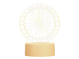 Candeeiro De Mesa Acrílico Luz Quente Monocromática Plug-In Usb Suporte De Lâmpada Branco Roda Gigante JEIIBRZUI