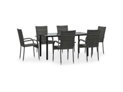 Garden Dining Set, Garden Dining Sets Vidaxl Cinzeto Rattan / Vime (160 Cm Table Length)