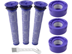Acessórios Aspirador De Pó Para Dyson V7 E V8, Kit De Substituição De Filtros Com 6 Pcs Cuich