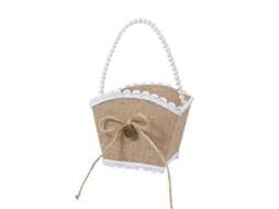 Laxiscreed Cesto De Flores Para Casamento Com Laço De Bronze E Pérolas Para Madrinhas