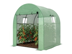 Estufa De Túnel 3,24m² Com 2 Portas Zíper, Pe 135g/m², 180x180x200cm, Na Cor Verde