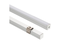 Perfil de Alumínio de Superfície com Cobertura Contínua para Fita de Led até 8mm Alumínio 2M Branco Translúcido