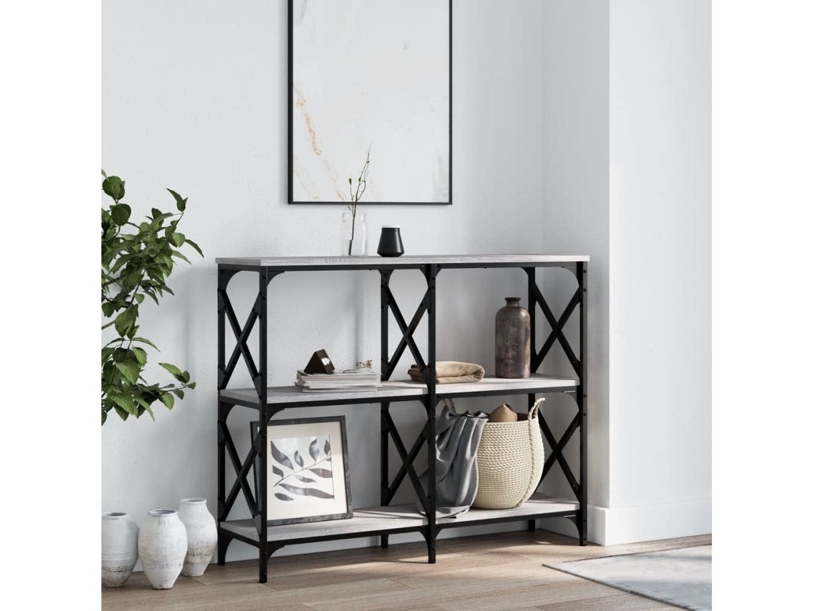 Vidaxl Mesa Consola 100x28x80,5cm Derivados De Madeira Cinzento Sonoma