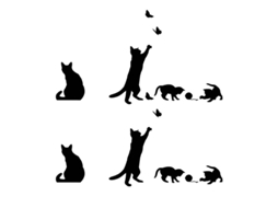 3 Folhas de Adesivos de Gato ALLINLESS