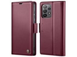 Capa Para Samsung Galaxy A33 5g Borboleta Fivela Litchi Textura De Telefone De Couro Rfid Antirroubo Vinho Tinto
