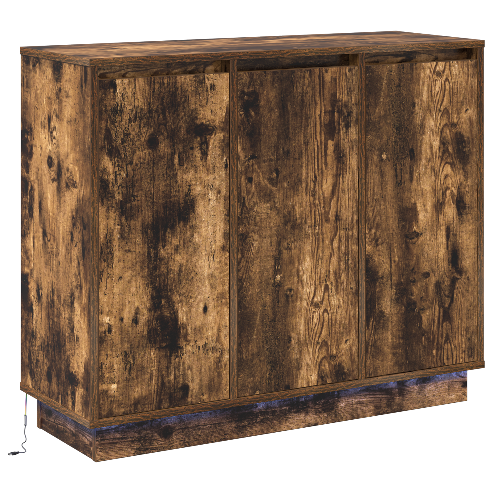 Conjunto 1 Aparador Led Vidaxl Castanho Derivados De Madeira (90 X 32 X 75 Cm)