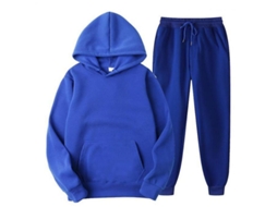 2026 conjunto de Sudadera Con Capucha de Manga Larga para Hombre Casual Monocromo Zms S Azul