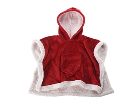 Poncho De Natal Vermelho Well Home Para Crianças Com Detalhes Em Branco Disfraces