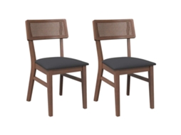 Maison Exclusive - Cadeiras De Jantar Com Almofadões 2 Pcs Madeira Maciça Castanho