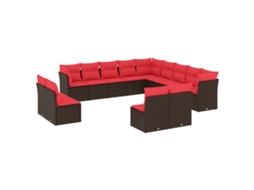 Conjunto de Sofá de Jardim 13 Peças Rattan Sintético MAISON EXCLUSIVE