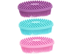 Conjunto De 3 Escovas Silicone Para Banho, Para Limpeza Suave, Massagem E Esfoliação Em Diversas Partes Do Corpo