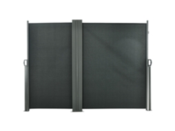 Divisor de jardim ajustável anti UV com alça, metal e poliéster 180 G/m², 600x180 cm, cinza | S/MARCA