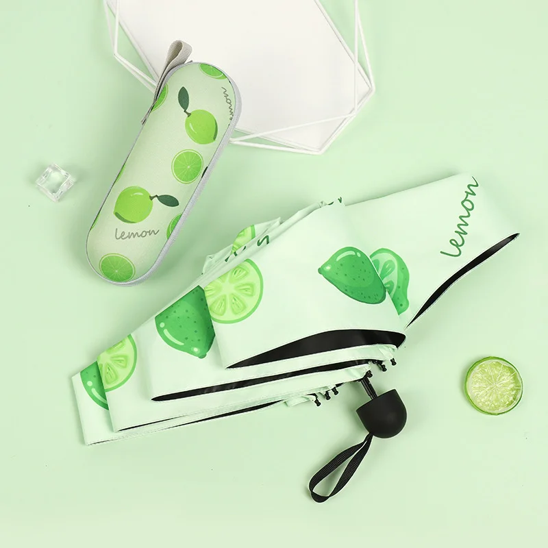 (verde 6k) Guarda-chuva De Frutas Com Seis Varetas, Guarda-sol Portátil Com Proteção Uv