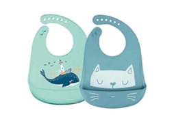 Babador De Silicone Macio Para Bebês, Verde, Resistente À Água E Ajustável, Ideal Para Alimentação Infantil. Leve E Macio, Com 2 Ajustes.