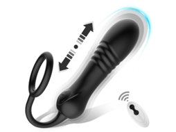 Vibrador de Massagem Telescópica Remota Sem Fio com 8 Modos para Mulheres Preto YIZHOOD